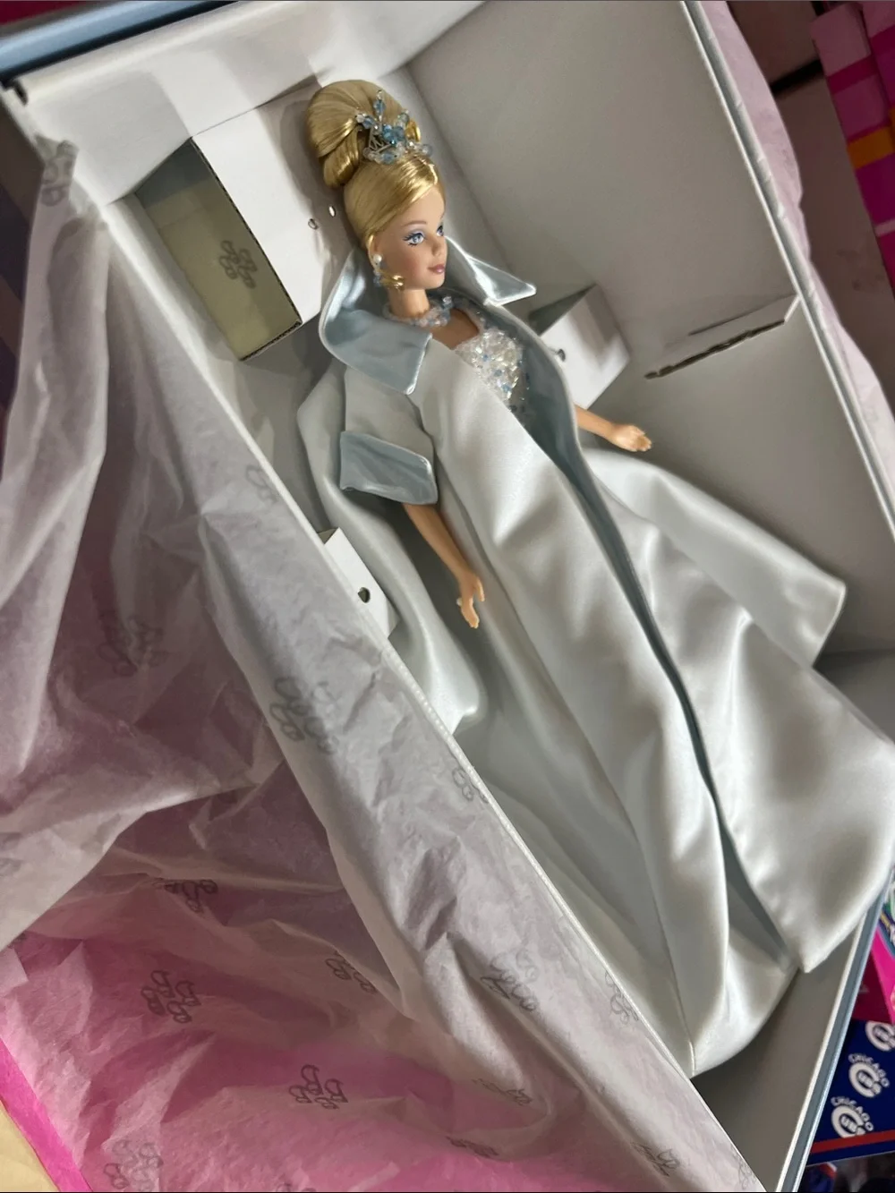 Mattel 1998 Crystal Jubilee Barbie Doll (#21923) Loose in box with stand